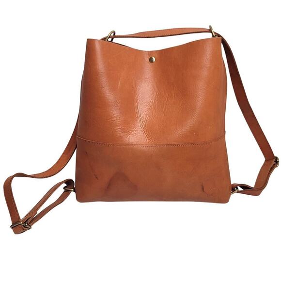 Vintage Minimalist Leather Convertible Backpack (Same design as Teddi Joelle) - Picture 6 of 11